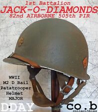 WWII M2 Dbail Helmet 82nd ABN 505th PIR MAJOR w/WWII Westinghouse Jump Liner picture