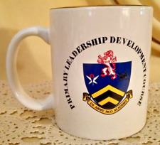 US ARMY MUG NCO ACADEMY PRIMARY LEADERSHIP DEVELOPMENT COURSE GOLD RIM CUP. picture