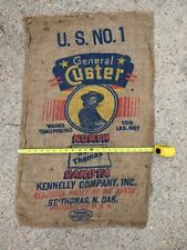RARE General Custer Civil War Advertising Potato Sack 100lbs Antique Great Cond. picture