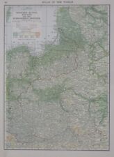 Original 1916 WW1 Map POLAND Russo-German Frontier Warsaw Lodz Breslau Danzig picture