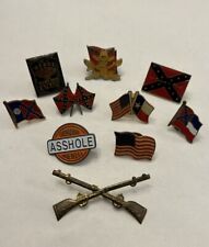 Vintage CONFEDERATE Rebel SOLDIER Pin Collection USA Display South Duke Hazzard picture