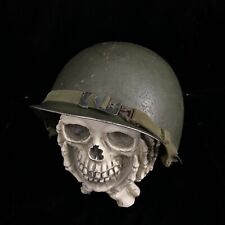 WWII Front seam Swivel Bale US M1 Helmet W Chin Strap Steel Pot picture