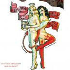 Heaven's No Hell Yes Sassy Devil Angel Pin-up Sticker picture