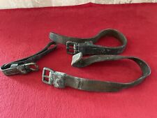 Original US Army Cavalry Mounted WW1 WWI Leather McClellan Saddle Straps picture