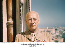 WWII WW2 General George S. Patton Jr. UNPUBLISHED COLOR PHOTOGRAPH Print-Sicily picture