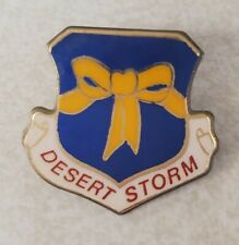Desert Storm Enamel Pin Yellow Ribbon Blue Shield Hat Lapel Vest Pinchback picture