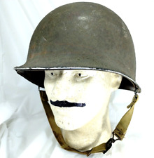 WW2 US Army M1 Helmet Front Seam Swivel Bail Rare Seamen Liner picture