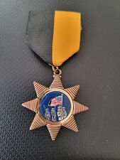 Vintage Military Medal With Black & Gold Ribbon picture