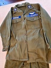 Vintage OG-107 Shirt Military Fatigue U.S. Air Force Vietnam W Patches And Pants picture