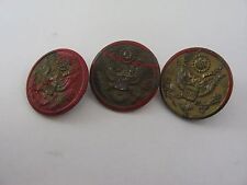 Three Antique Vintage Military Buttons D. Evans & Scovill picture