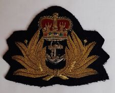 British Royal Navy Cap Insignia Badge Gold Bullion Hat England Marine Patch picture