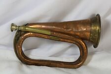 ANTIQUE BRASS BUGLE KITCHEN & CO. SOUNDS GREAT, HAS DENTS, LEEDS STAR 7TH WYR #4 picture