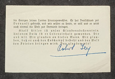 RARE Original WW2 WWII German Document Paper w ROBERT LEY Signature Autograph picture