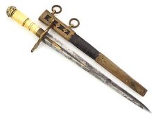 American War Of 1812 Naval Dirk Midshipman Navy Dagger FINE Handle Etched Blade picture