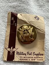 WWII WW2 US ARMY Enlisted Hat Insignia Badge Emblem Screw Back. picture