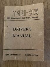 1944 TM 21-305 Driver's Manual, US War Department Manual Book picture