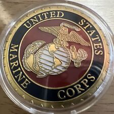 MARINE VIETNAM WAR VETERAN Commemorative Coin  Military History Gold Plated. picture