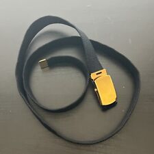Army Belt: Black Elastic With Brass Buckle & Tip - Marked U.S.C.E. 46” Inch Long picture
