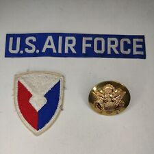Vintage- US Air Force 2 Badges patches & 1 brass metal Hat Insignia screw-back picture
