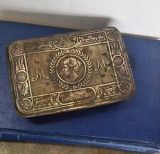 ANTIQUE WORLD WAR 1 WW1 BRASS PRINCESS MARY 1914 CHRISTMAS GIFT TOBACCO TIN picture
