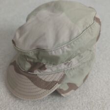 Vintage 80s US Military Cap Mens 7 5/8 Camo 3 Color Desert Class 2 Field Hat * picture