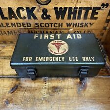 Antique US Army World War 2 WWII Jeep Willys First Aid Kit Rare Card Humidor picture