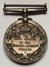 RARE WW1 CANADIAN BRITISH MILITARY COLONIAL AUXILIARY FORCES LONG SERVICE MEDAL picture