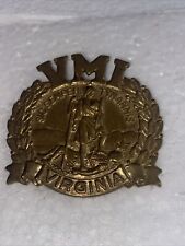 VMI Virginia Military Institute Vintage  Brass  Hat Badge Or Pin Two Prong picture