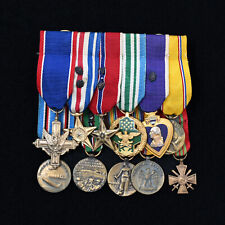 WWII US Army Miniature Medal Bar With Several Valor Awards Rare Original picture