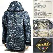 Genuine Men’s US Navy USN Digital GoreTex Working Parka Jacket Size Small Long picture