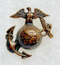 USMC EGA 1920-1937 Era Bronze Cap Badge w/ checkered globe (sb nhm) picture