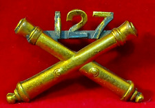 WWII Field Artillery Unit 127 Officer Insignia Lapel Pin 2 Screw posts & backs picture