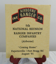 US Army Airborne Infantry Ranger Co 1991 Coming Home Fort Bragg Reunion Booklet picture