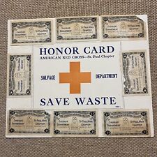 WWI RED CROSS Honor Card SALVAGE Department COMPLETE Coupons St Paul Minnesota picture
