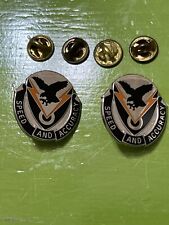 Pair US Military 327th Signal Battalion Insignia Pin Speed and Accuracy picture