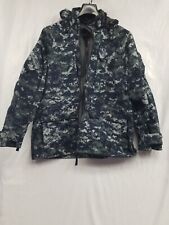 US Navy Blue Digital Camo Working Parka Shell Jacket Waterproof Size Med X-Short picture