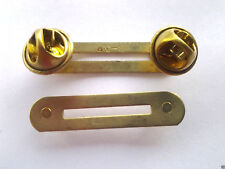 TWO SINGLE BRASS RIBBON HOLDERS Military RH700 HO picture