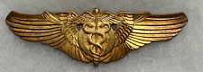 USAAF Flight Surgeon Wings (Gold) Pinback Pasquale Sterling 3 Inch picture