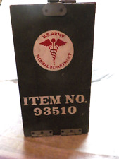 RARE WW II US ARMY MEDICAL  ANESTHESIA WOOD ITEM NO. 93510 WITH DRAWERS picture
