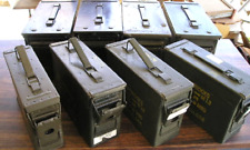 Vintage Military Metal Ammo Can Lot Of 8 picture