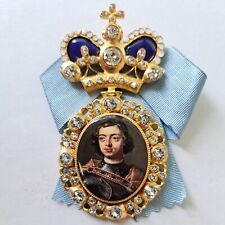IMPERIAL RUSSIA  Award Order  Portrait Of Tsar PETER I .ENAMEL CRYSTALS..Replica picture