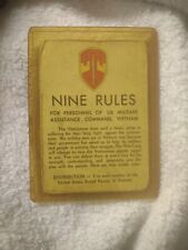 Vietnam War Nine Rule Card picture