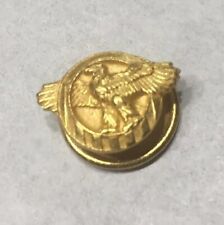 WWII Ruptured Duck Honorable Discharge Label Collar Button 1/2”d Brass  picture