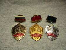 Russian Border Guard Medal Lot  1st  2nd and 3rd Award Badge  Soviet KGB lot picture