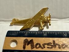 Original WW2 Era Metal Pin SC 17 Propeller Plane Sweetheart Jewelry Gold picture