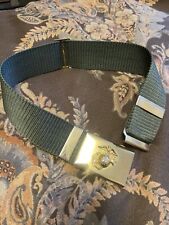 United States Marine Corps Drill Instructor Belt Size Small gold color, buckle picture