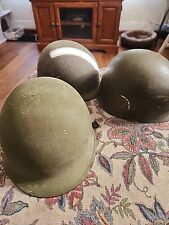 Vintage WWII US Army M-1 Green Steel Combat Helmet w/ Liner picture