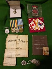 Korean War Canadian Medal Trio (w/ Double Medal) Ephemera & Memorial Cross. picture