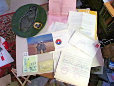 US Army CSM VIETNAM WAR GREEN BERET AND PAPERS PHOTO ORDERS LETTER AIRBORNE... picture