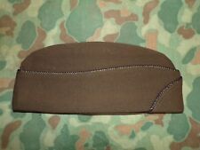 WW2 US Army Officers Gold-black Piped Garrison Cap Size 7 (OD Shade 51) picture